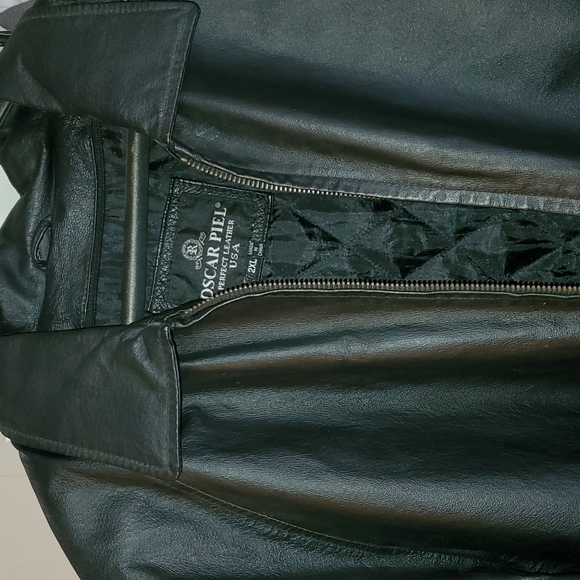 Men's 2X Oscar Piel Genuine Leather Jacket - Picture 3 of 4